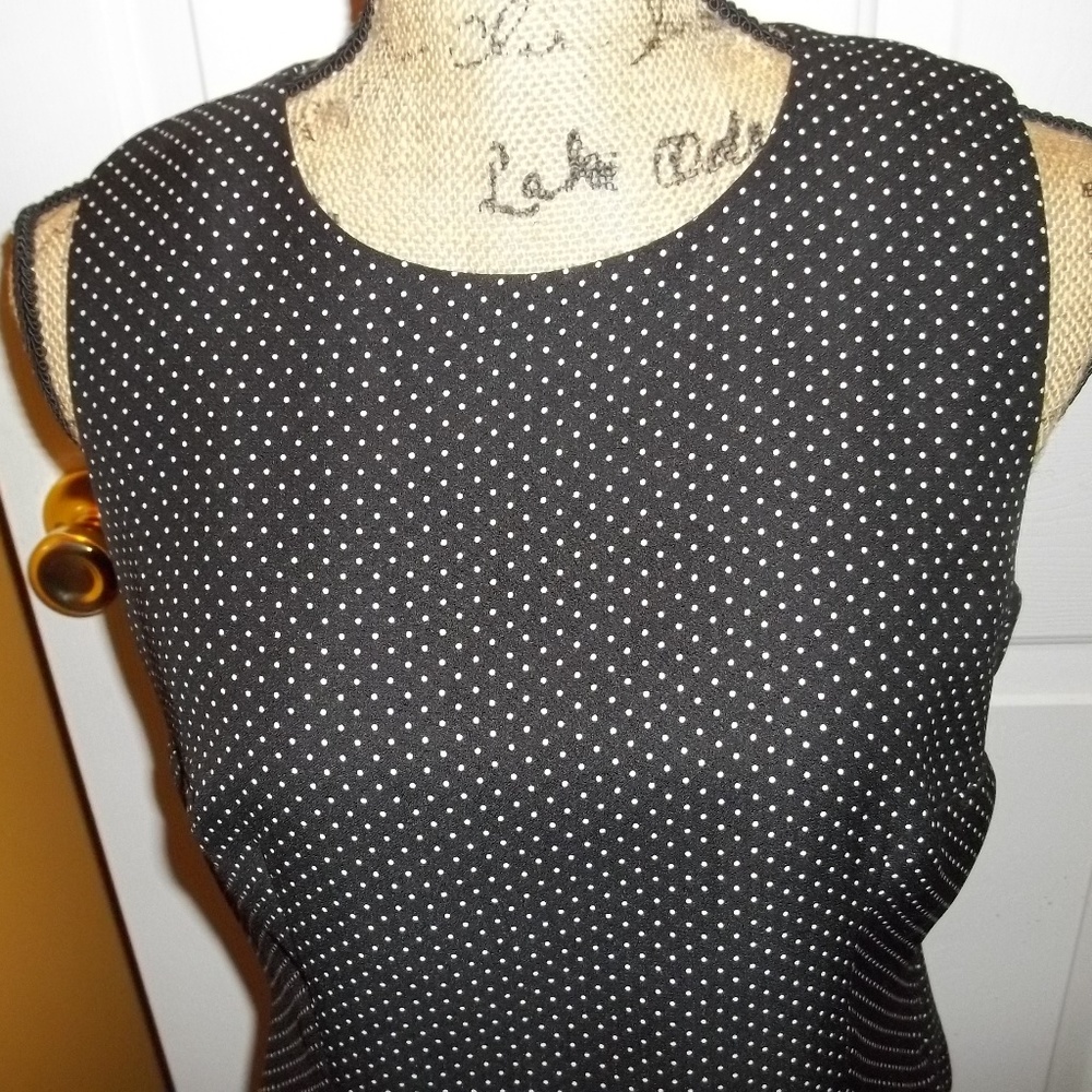 Black w/White Polka Dots Blouse